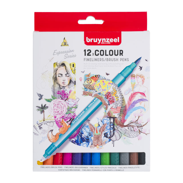 Set de 12 feutres pinceaux Bruynzeel