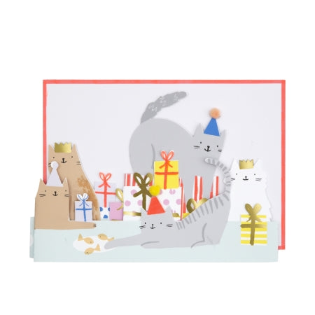 Carte accordéon - fête des chats - meri meri
