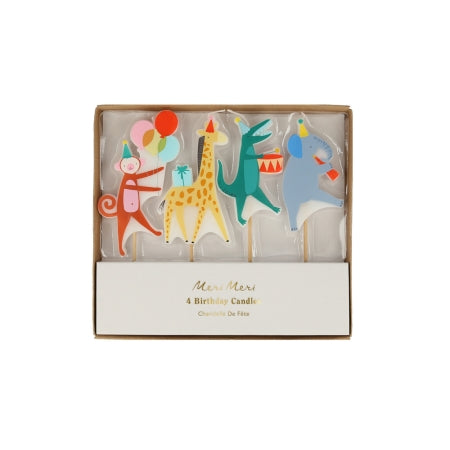 Set de 4 bougies - parade des animaux (4 modèles)- meri meri