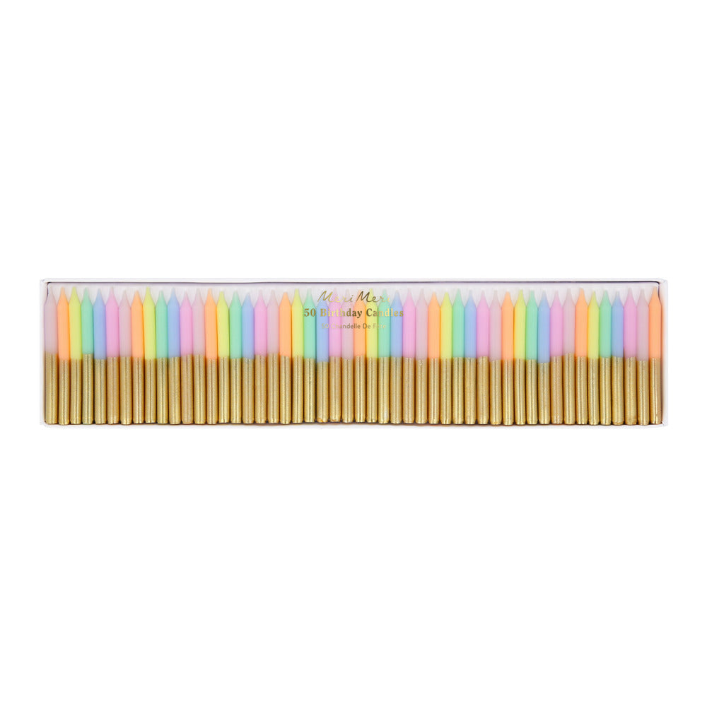 Set de 50 petites bougies - couleurs pastels - meri meri