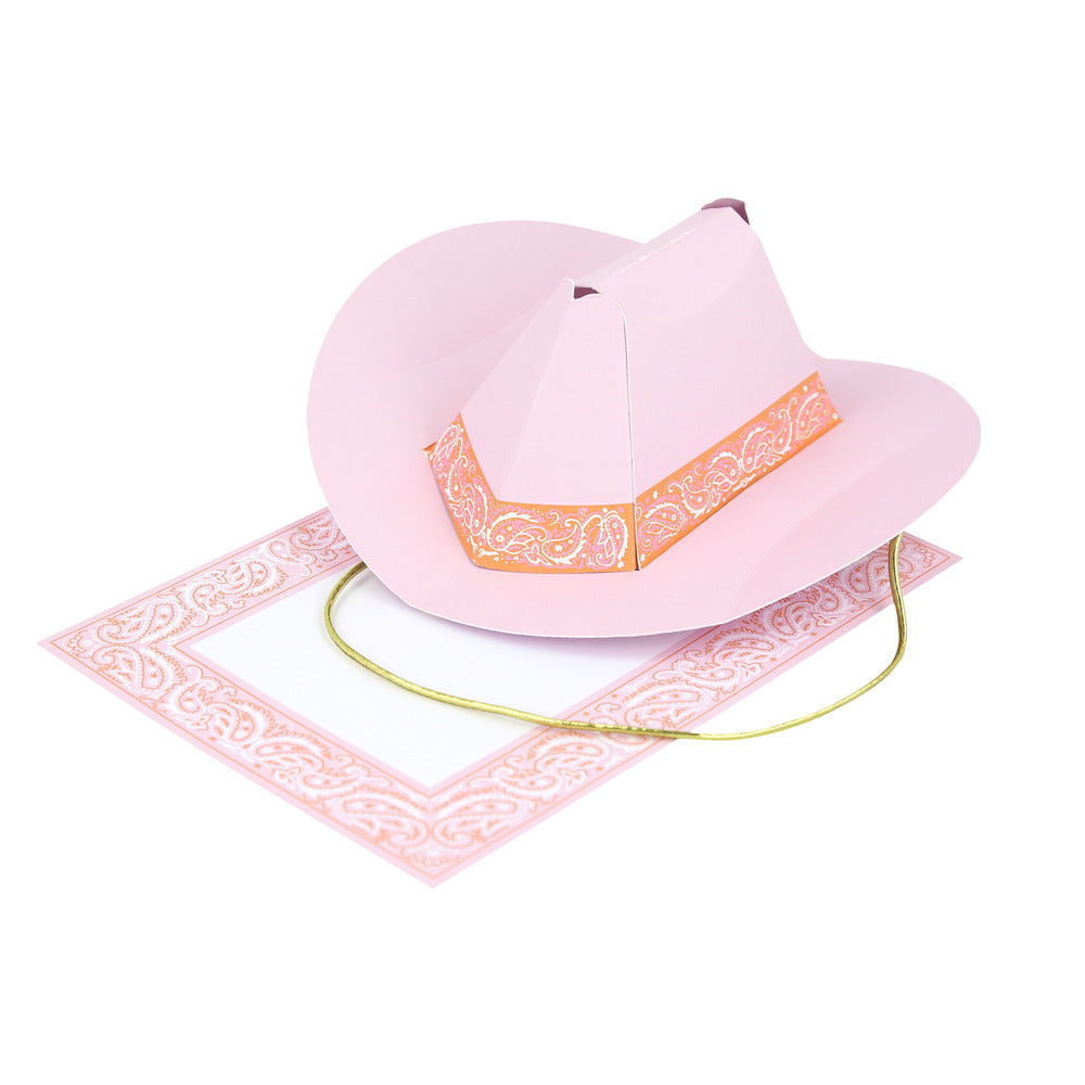 Carte postale 3D chapeau de cowboy - meri meri