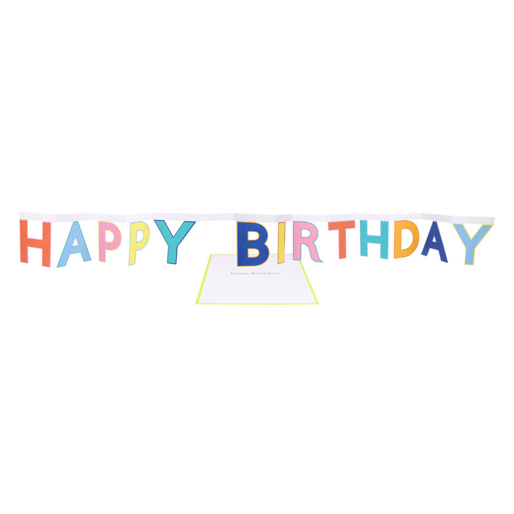 Carte postale banderole à déplier Happy Birthday - meri meri