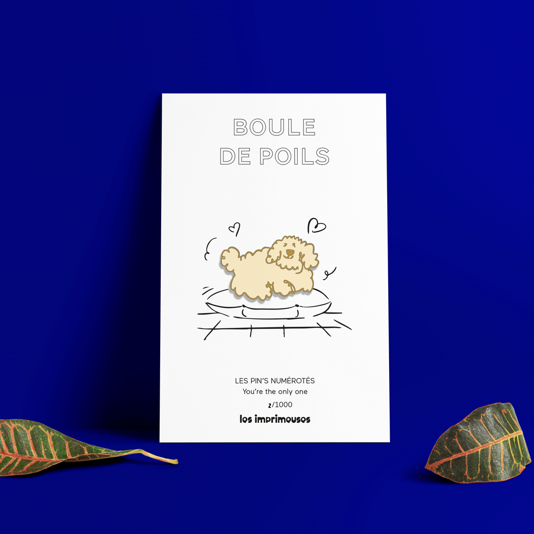 Pin’s Boule de Poils – Chien Mignon et Fluffy – Édition Limitée Les Imprimeuses Paris