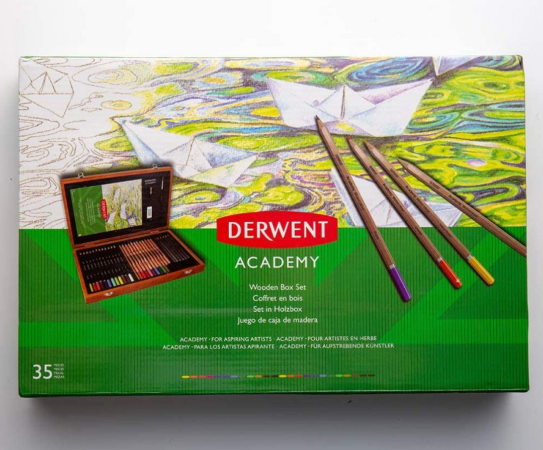 Coffret Bois - Academy - 30 Crayon de Couleur + Accesssoires