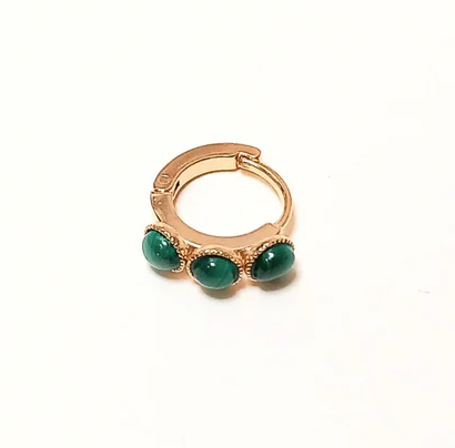 Boucle d'oreille - Lia - Malachite - Fabien Ajzenberg