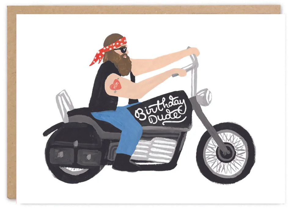 Carte d'anniversaire - Motard - Jade Fisher