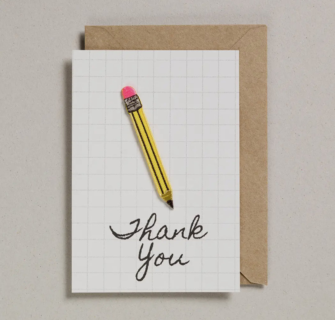 Carte de remerciement avec un patch crayon thermocollant