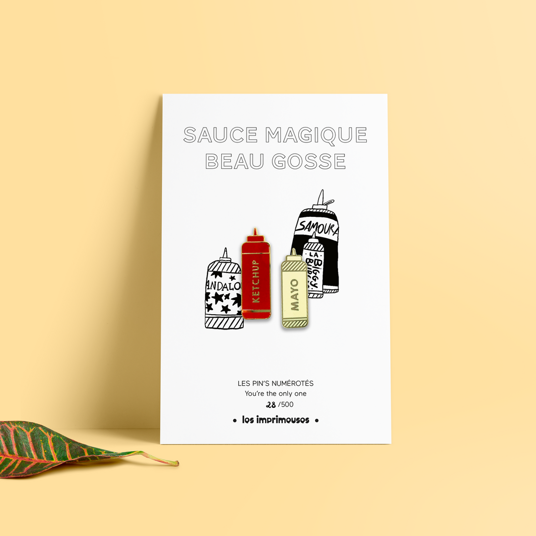 Pin's - Sauce magique beau-gosse - Ketchup et Mayo