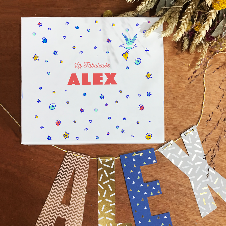Coffret naissance à personnaliser - Animaux - Rouge