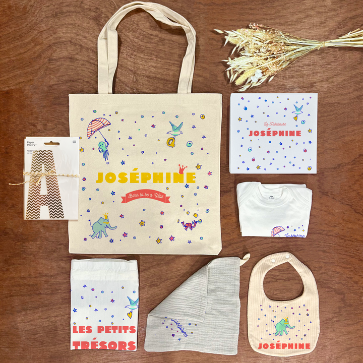 Coffret naissance à personnaliser - Animaux - Rouge