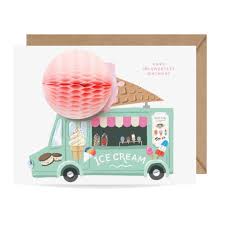 Carte pop-up - Camion de glace d'anniversaire