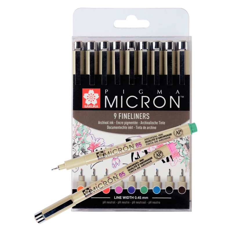 Set de 9 stylos Pigma Micron 05
