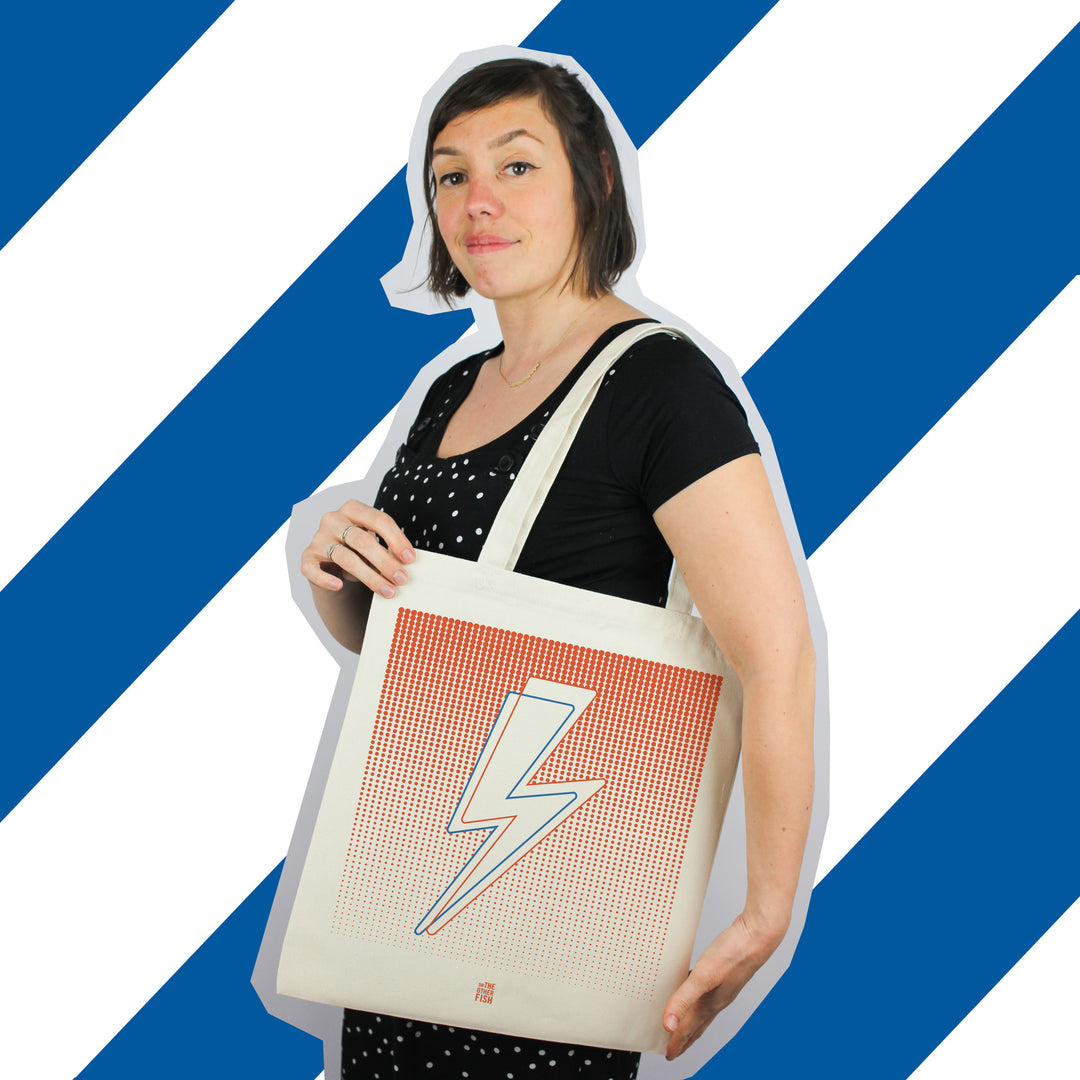 sac, tote bag, David bowie, eclair, Ziggy stardust