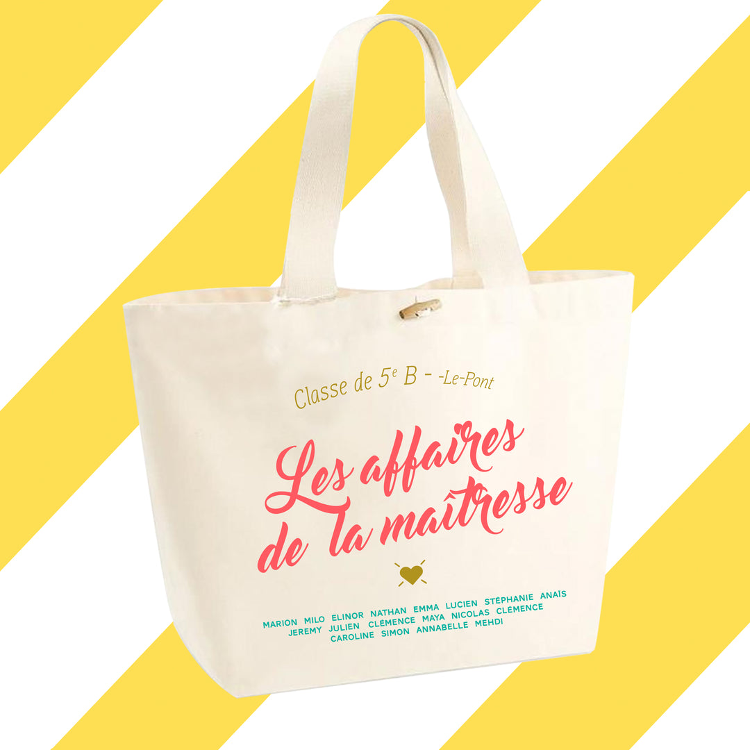 Sac Cabas à personnaliser - Les affaires de la maîtresse