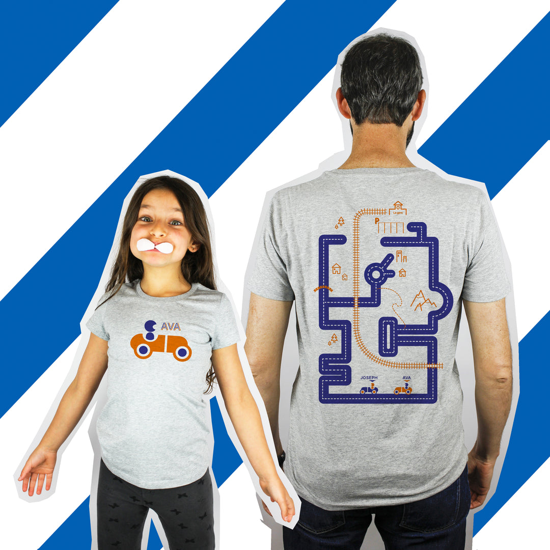 Papa et ses petits conducteurs - t-shirt circuit de voiture