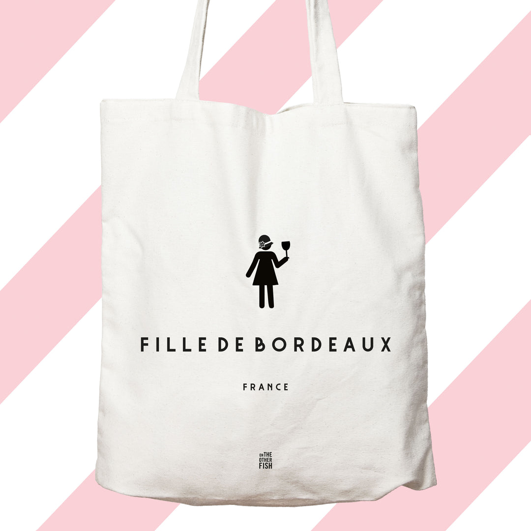 Bordeaux, 33, vin, fille, sud, soleil, ville, tote bag, France, sac