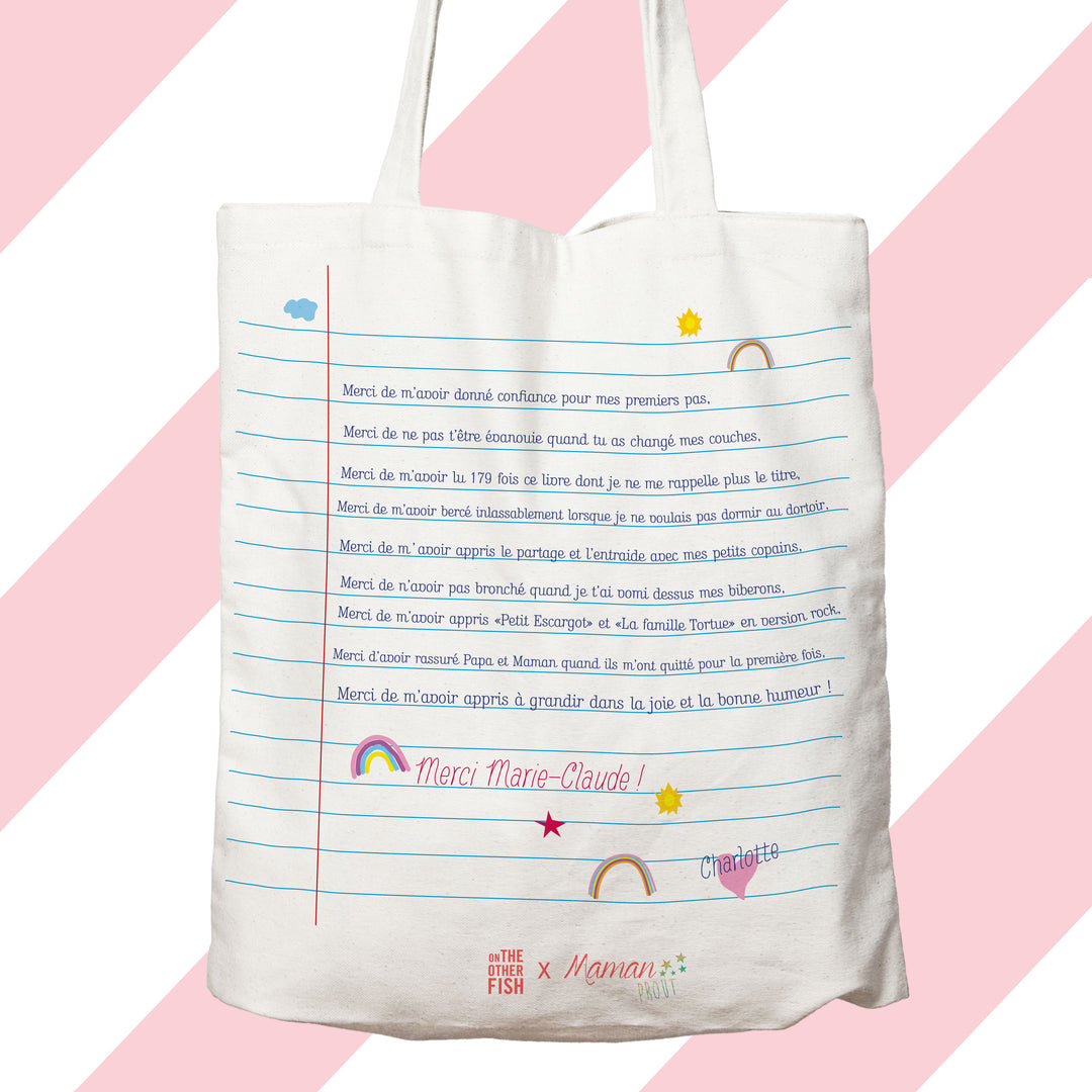 lettre, texte, grandir, page, tote bag