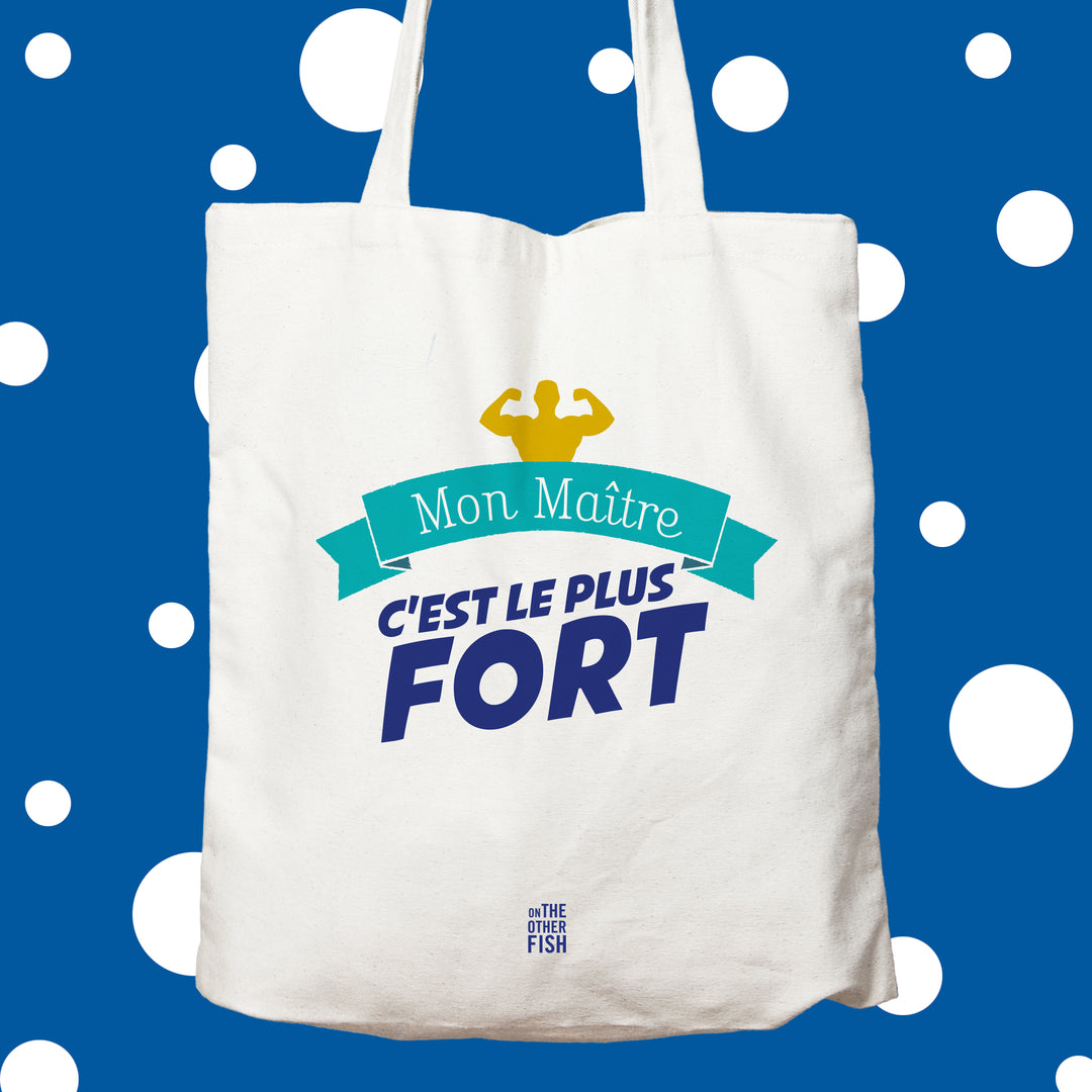 Force, professeur, bleu foncé, tote bag