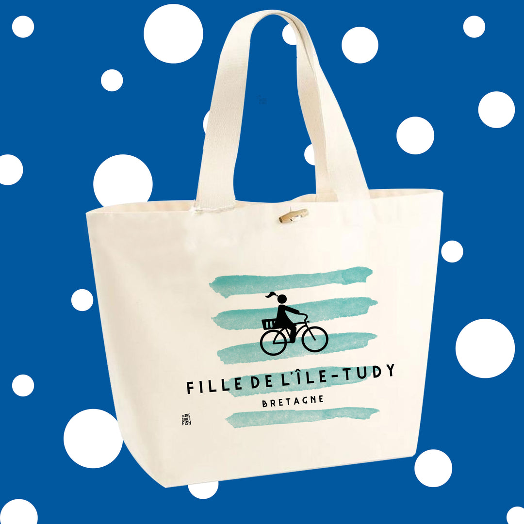 Sac Cabas à personnaliser- Fille de l'Île-Tudy