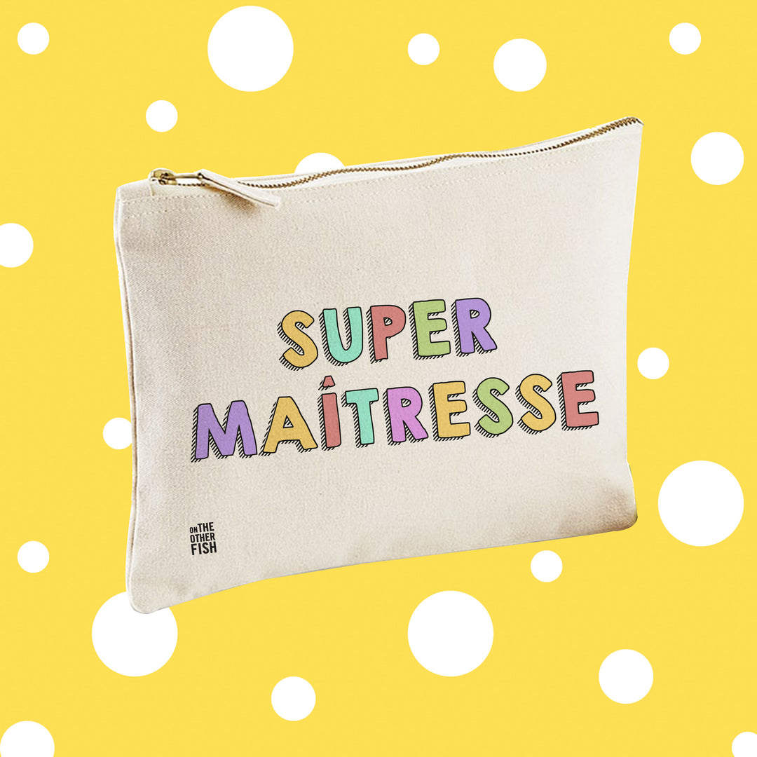 Super maitresse, trousse, crayons, école, cadeau