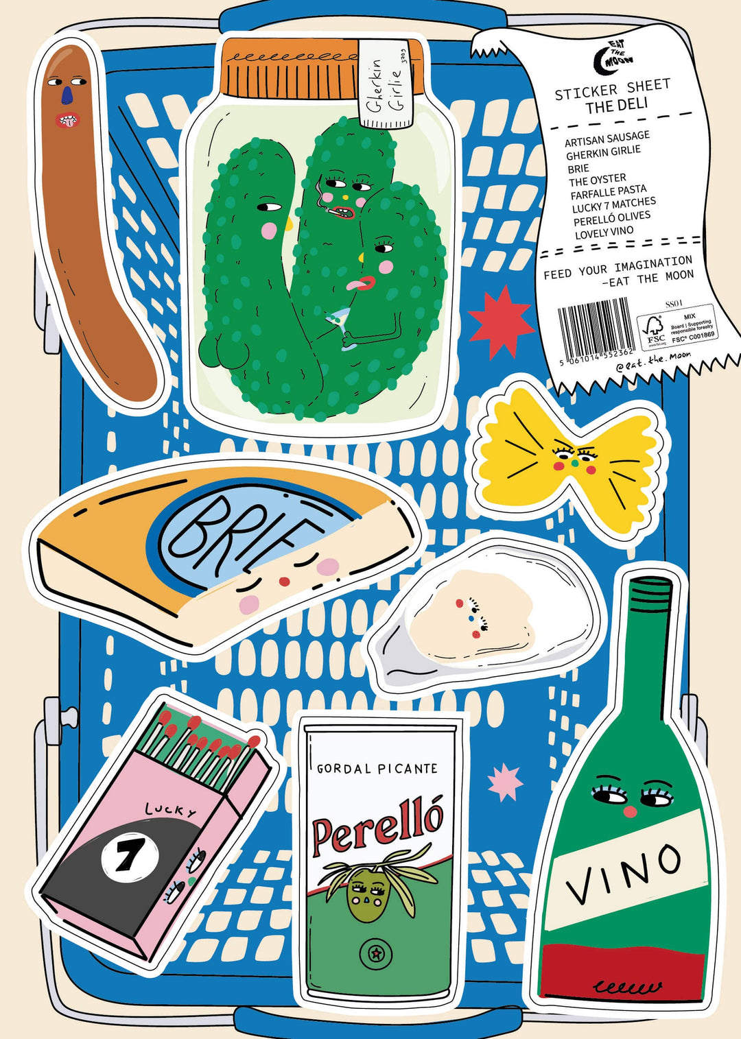 Planche de stickers A5 deli