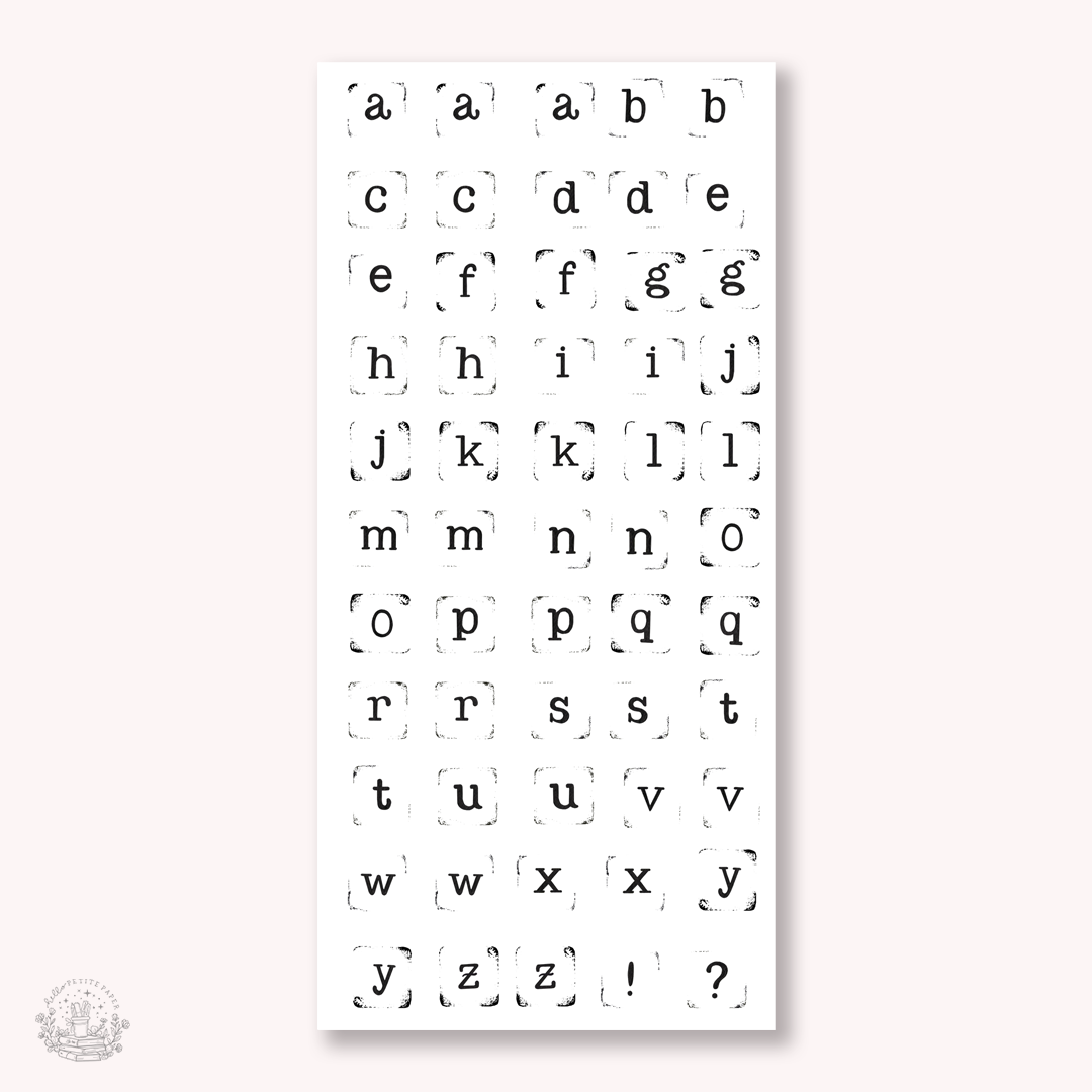 Planche de stickers Essentials Stamp Letters (EJ68) - Transparent - Hello Petite Paper