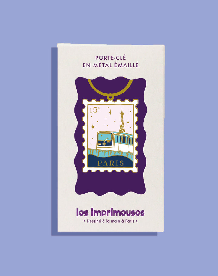 Porte-clé Timbre Paris 15e - Sous le ciel du 15e