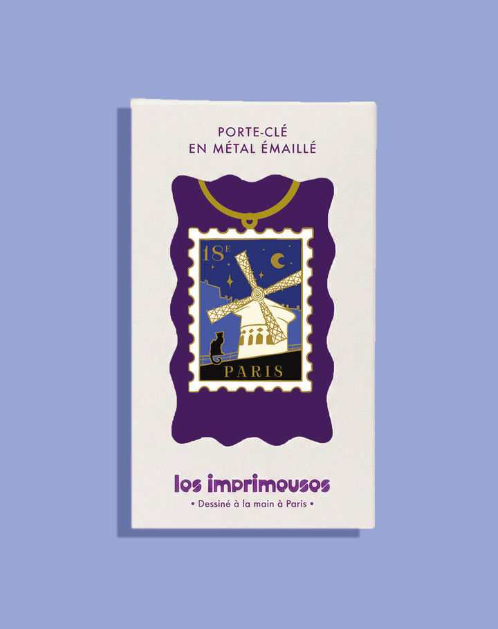 Porte-clé Timbre Paris 18e - Sous le ciel de Montmartre