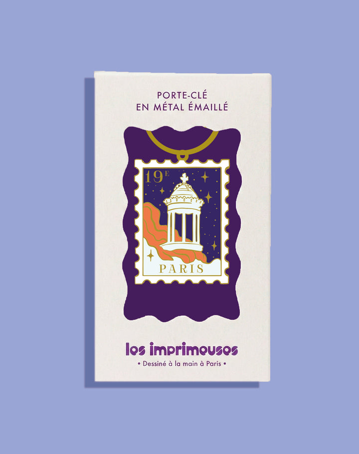 Porte-clé Timbre Paris 19e - Sous le ciel des Buttes