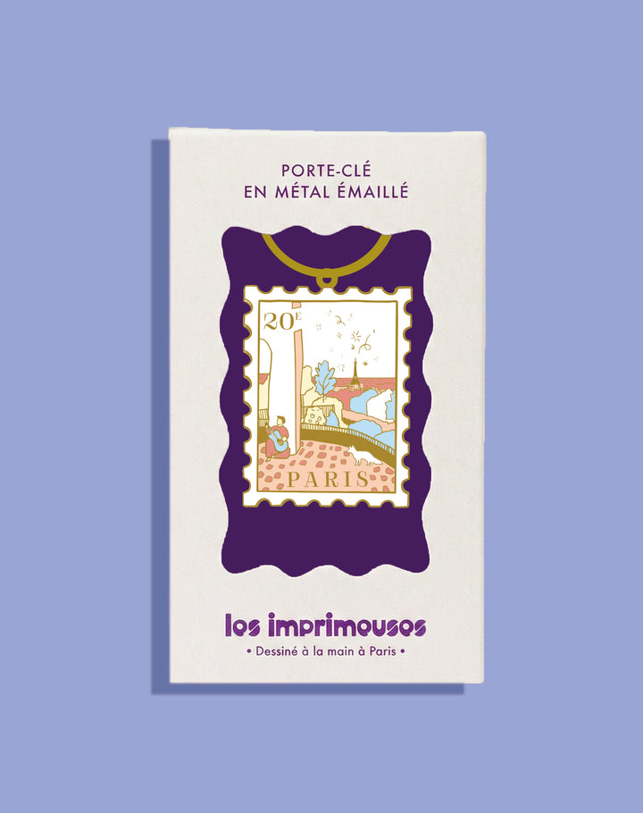 Porte-clé Timbre Paris 20e - Sous le ciel de Belleville