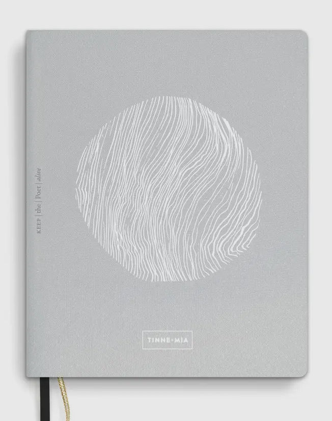 Bullet Journal A6+ 16x13cm Silver Moon - Carnet Lin Argenté Pointillés 160 Pages - Tinne+Mia