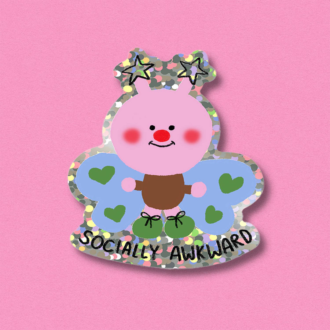 Sticker pailleté Socially Awkward - Jenne Grassmann