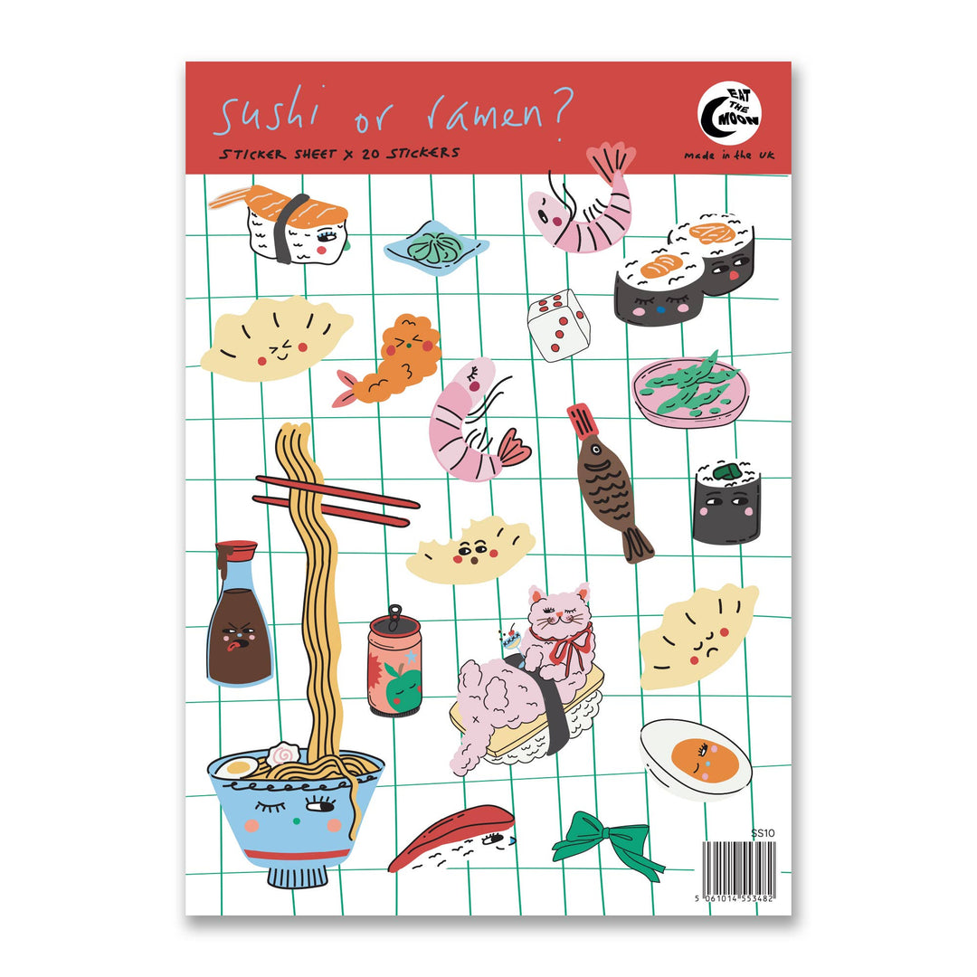 Planche A6 mini stickers sushi ramen