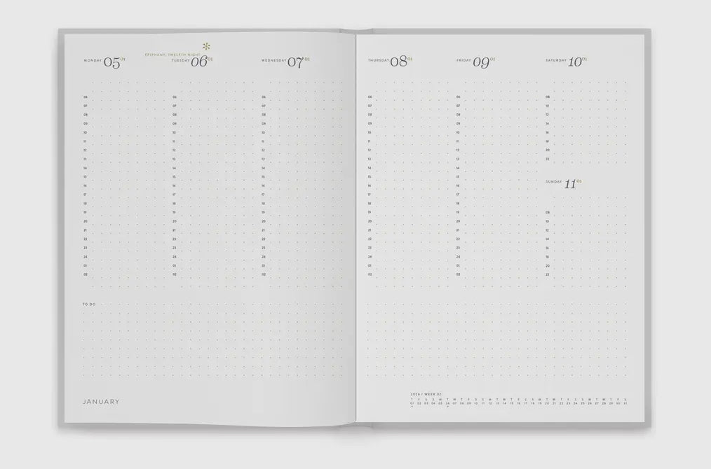 Agenda B5 2026 12 Mois Blush Citron - Planificateur Semainier Couverture Rigide - Tinne+Mia