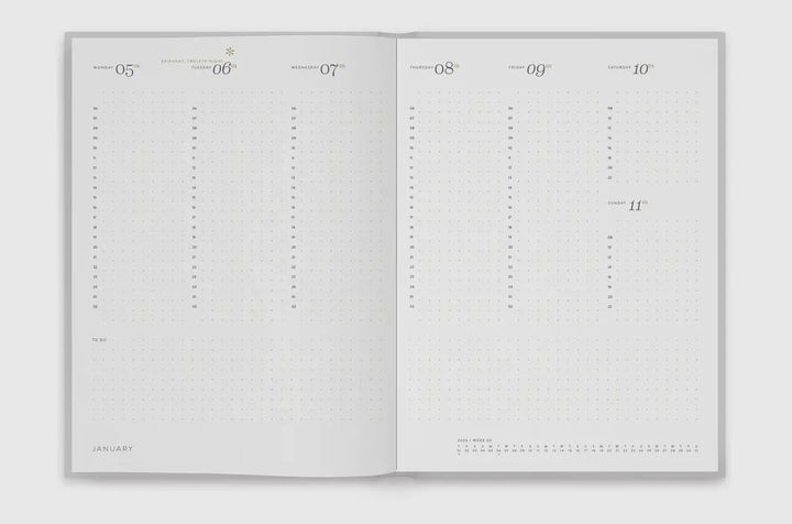 Agenda B5 2026 12 Mois Blush Citron - Planificateur Semainier Couverture Rigide - Tinne+Mia