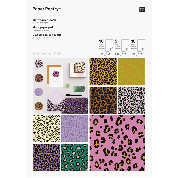 Bloc de papier à motif - Pastel ou Léopard - Paper Poetry
