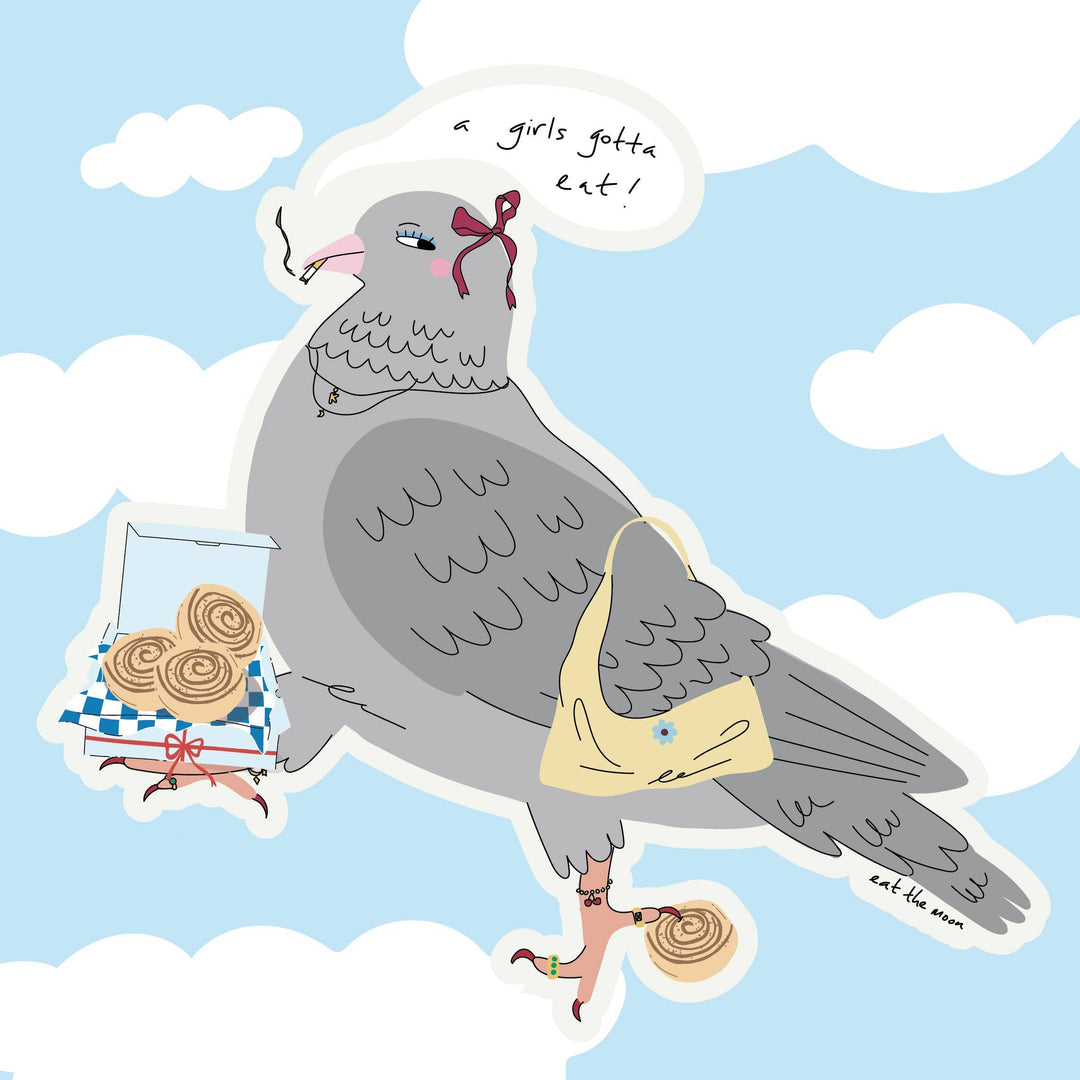 Sticker pailleté pigeon Eat the Moon