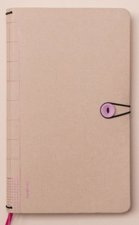 Carnet Lin à Bouton 12x21cm Pebbles - 3 Cahiers Détachables Détails Dorés - Tinne+Mia