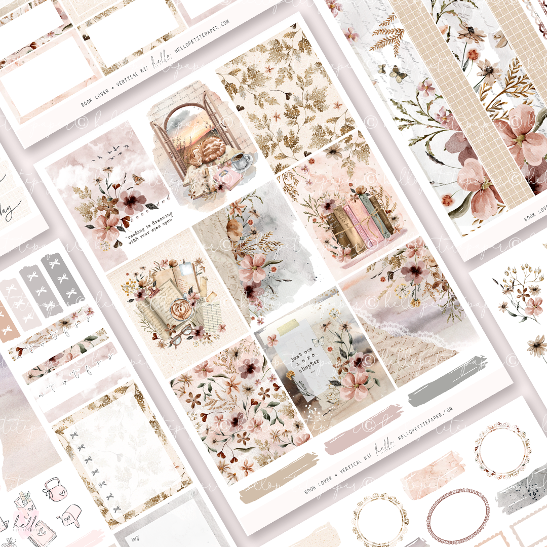 Planche de stickers planner Book Lover - Feuille 1 Full Boxes - Hello Petite Paper