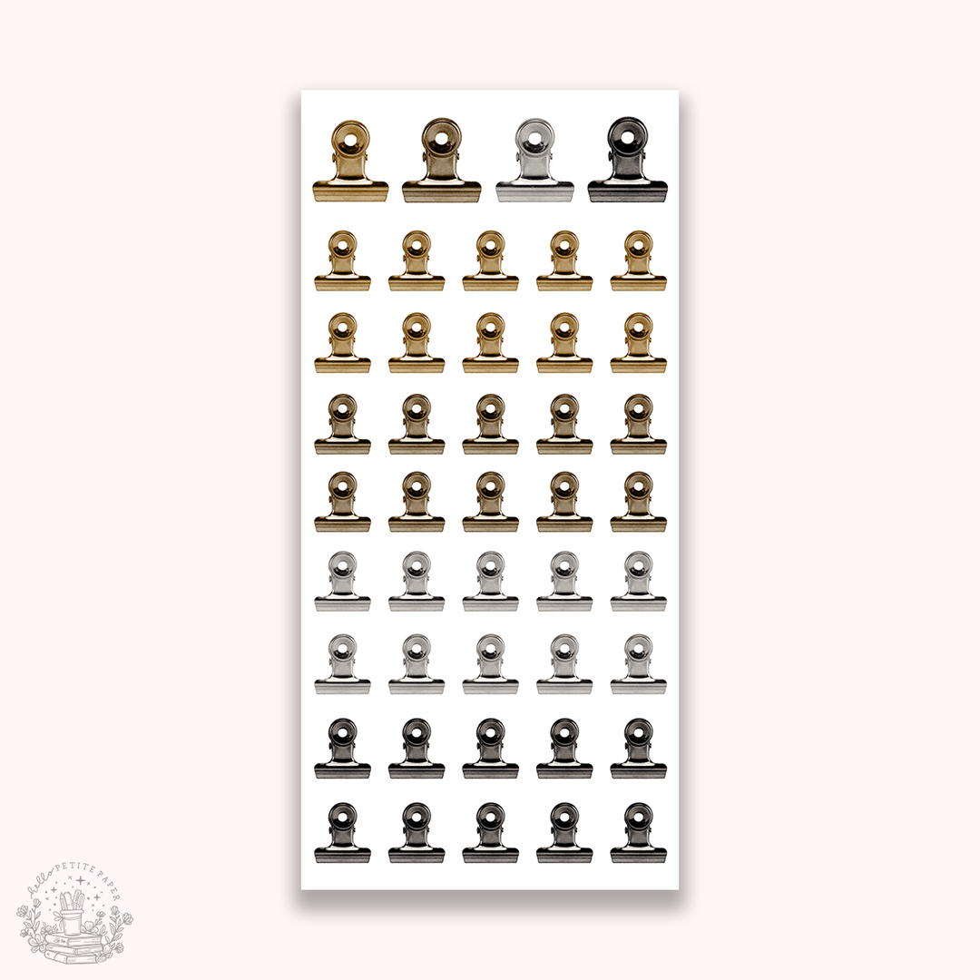 Planche de stickers Journaling Essentials Vintage Bulldog Clips (EJ117) - Hello Petite Paper