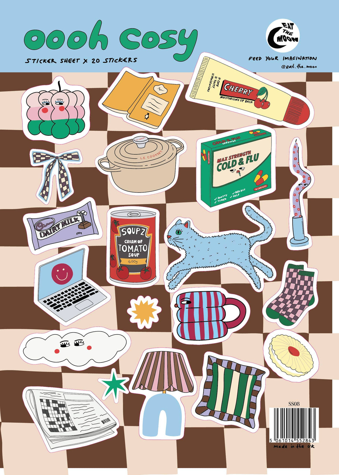 Planche de stickers A5 ooh cosy