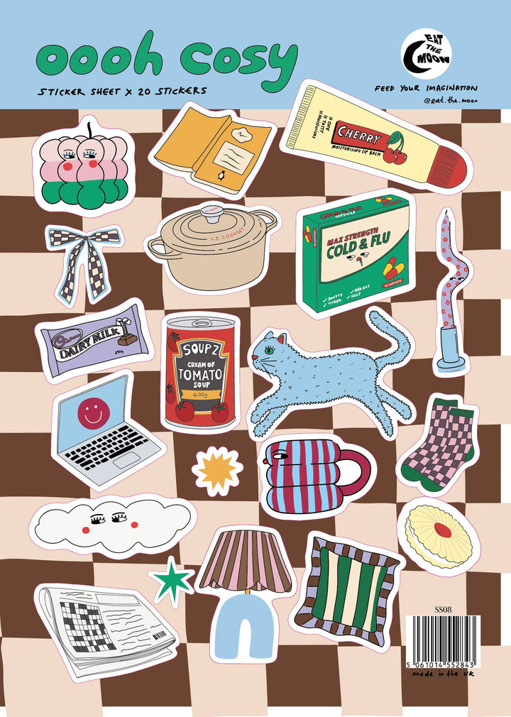 Planche de stickers A5 ooh cosy