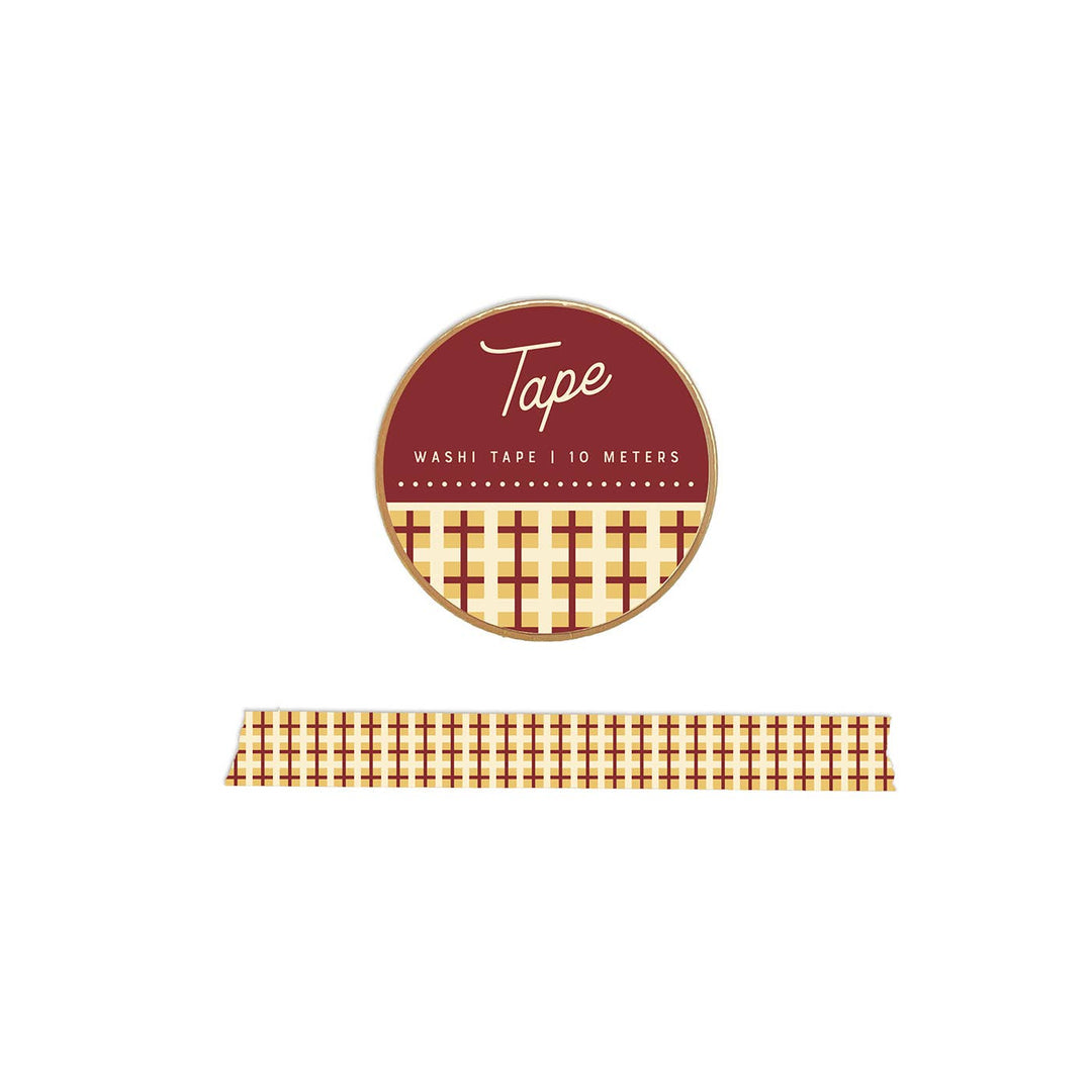 Masking tape Écossais Brique & Jaune