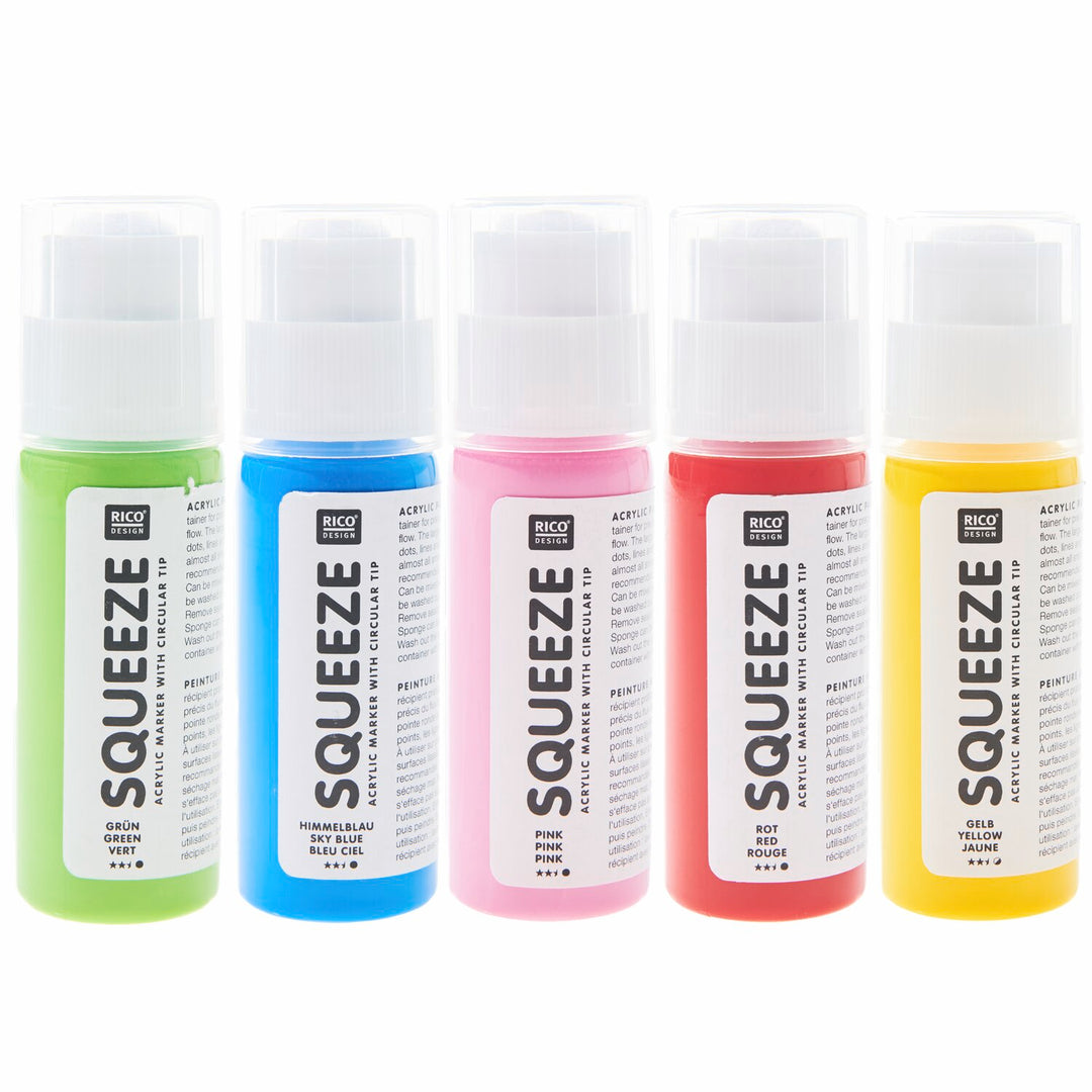 Squeeze Marker Set arc-en-ciel 5x60ml