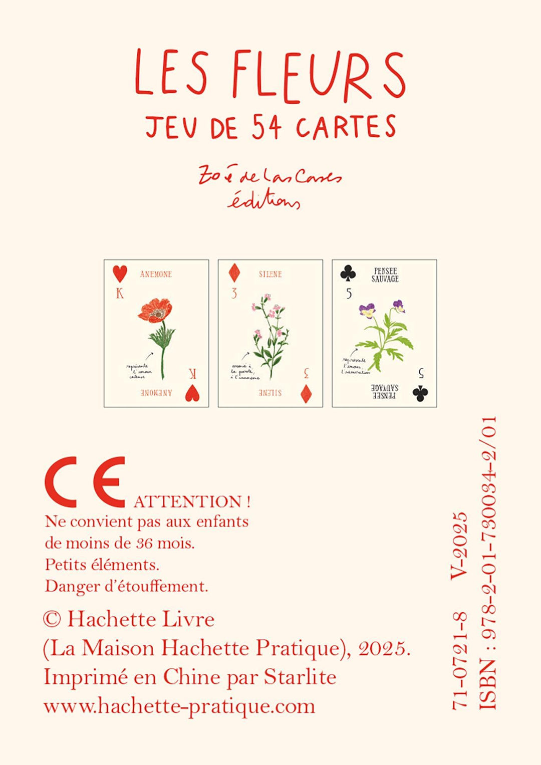 Jeu de 52 cartes Fleurs - Zoé de Las Cases