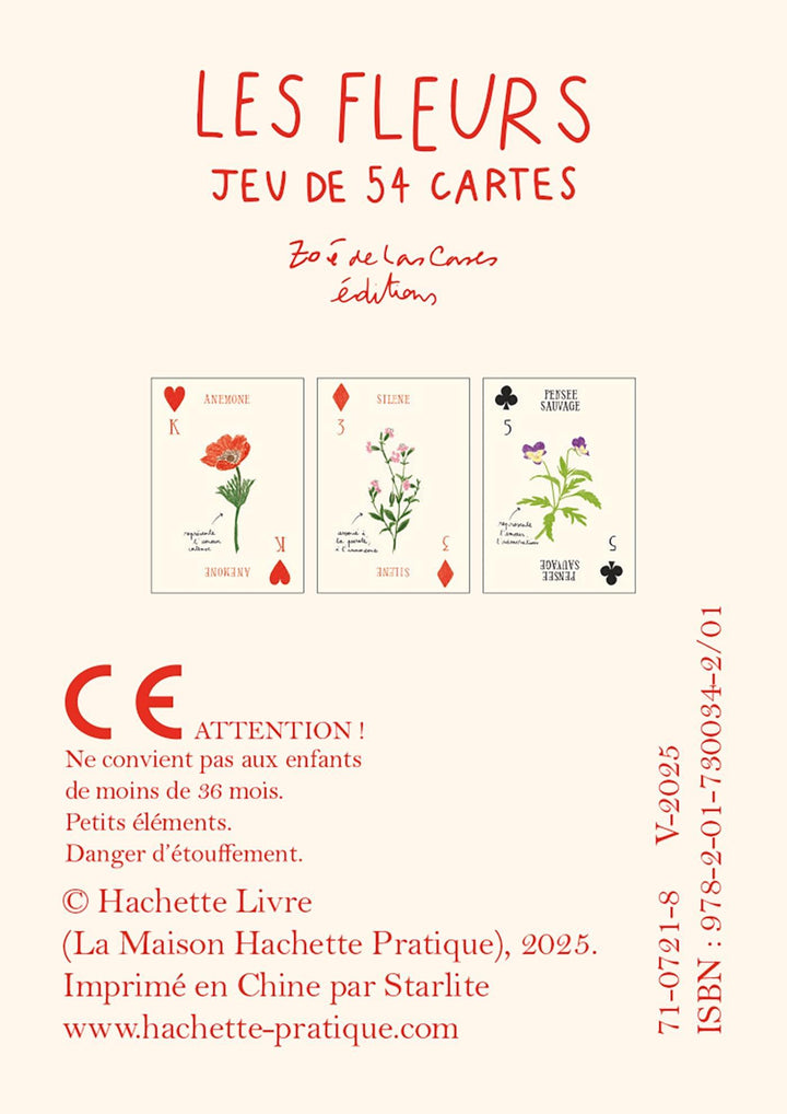 Jeu de 52 cartes Fleurs - Zoé de Las Cases
