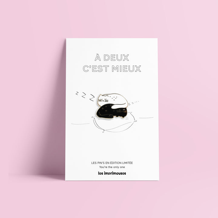 Pin’s Chat noir chat blanc - À deux c’est mieux