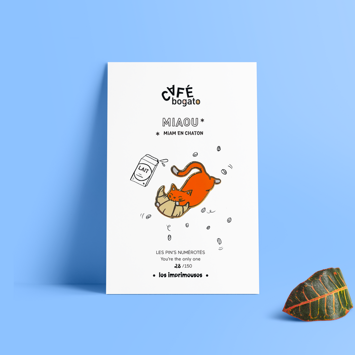 Pin's Bogato x Les Imprimeuses - Chat et croissant - Miaou