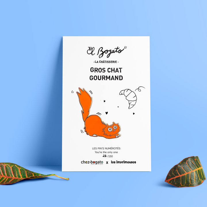 Pin's Bogato x Les Imprimeuses - Gros chat  gourmand