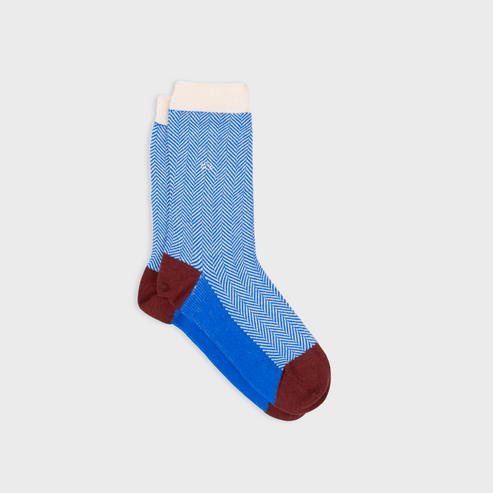 Chaussettes chevrons merle bleu